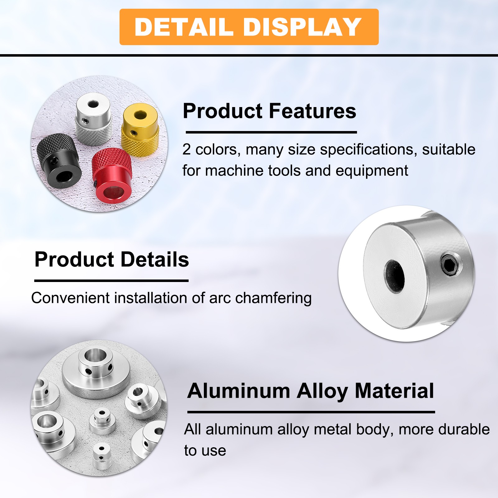 Anodization Aluminum Alloy Handwheel 4mm Bore 20mm OD Knurled Knob with Wrench