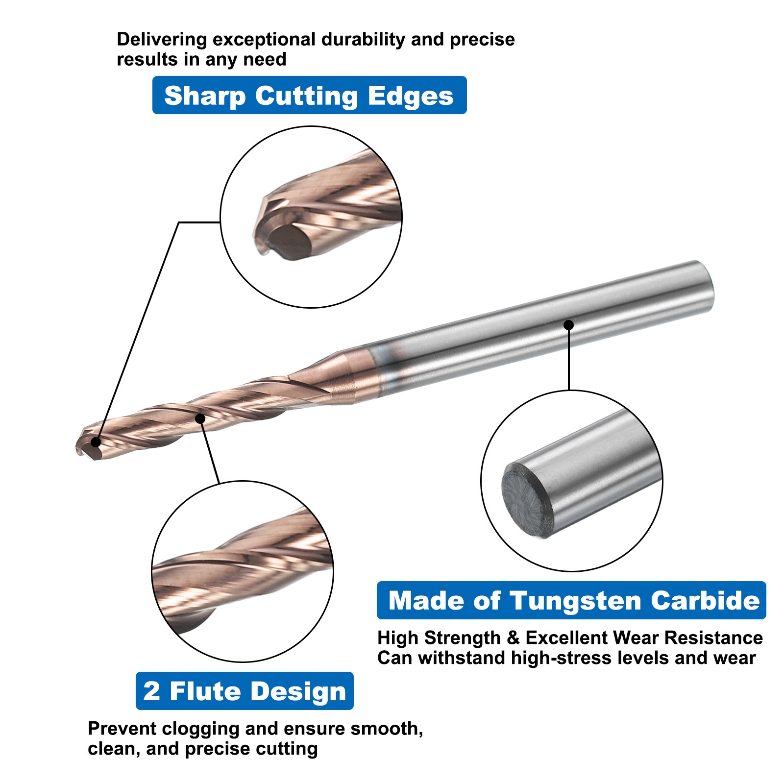 2 Flute Ball Nose End Mill 1/2″ Cutting Length TICN Coated for Carving Engraving