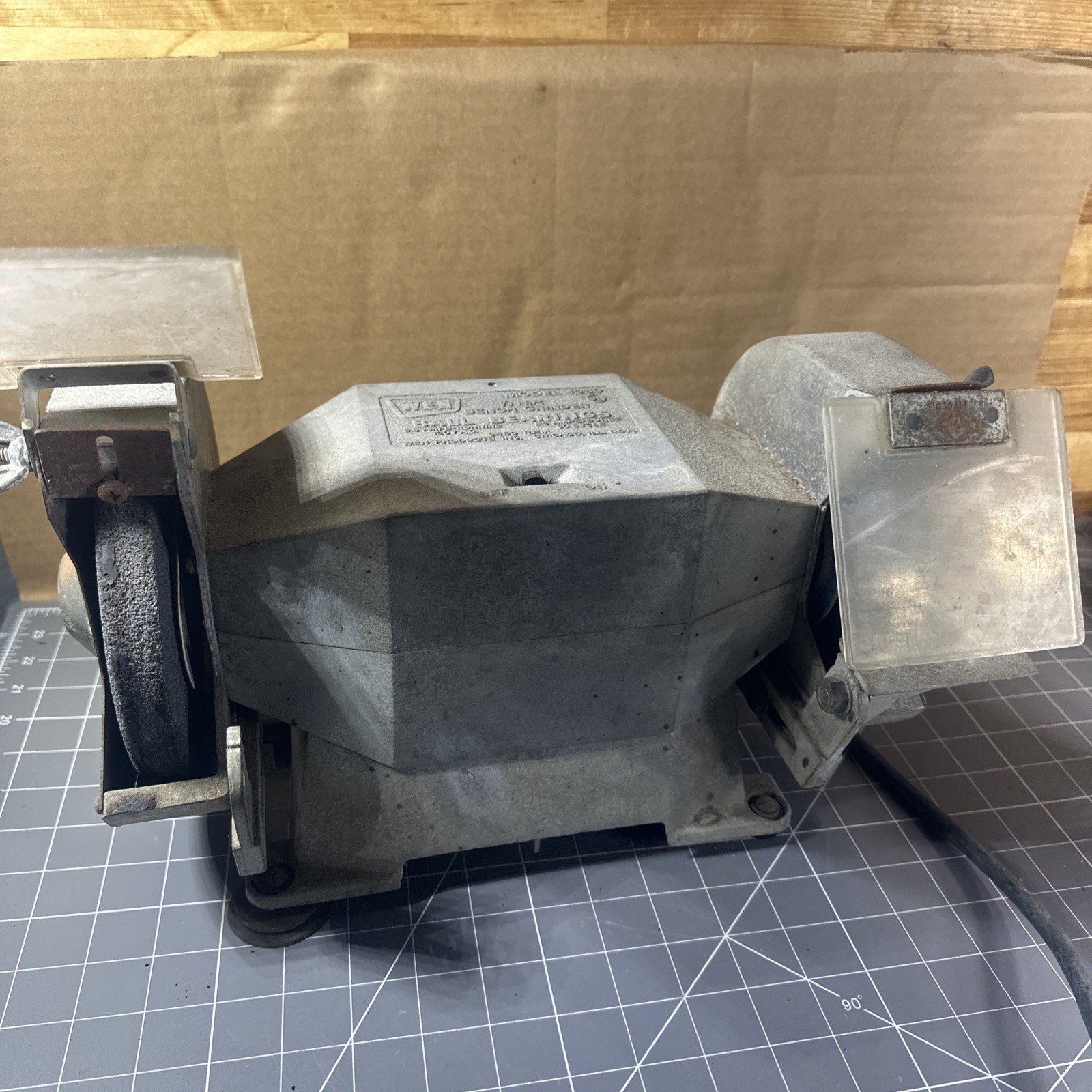 Vintage Rare USA Made WEN Model 1030 Bench Grinder 6” 1/3HP 3450 RPM Chicago