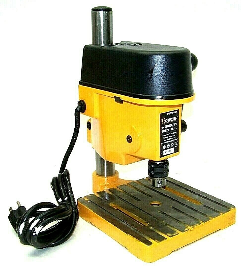 Mini Drill Press Top Bench Drill Press Variable Speed 1/4″ Chuck 0-2000 RPM 100W