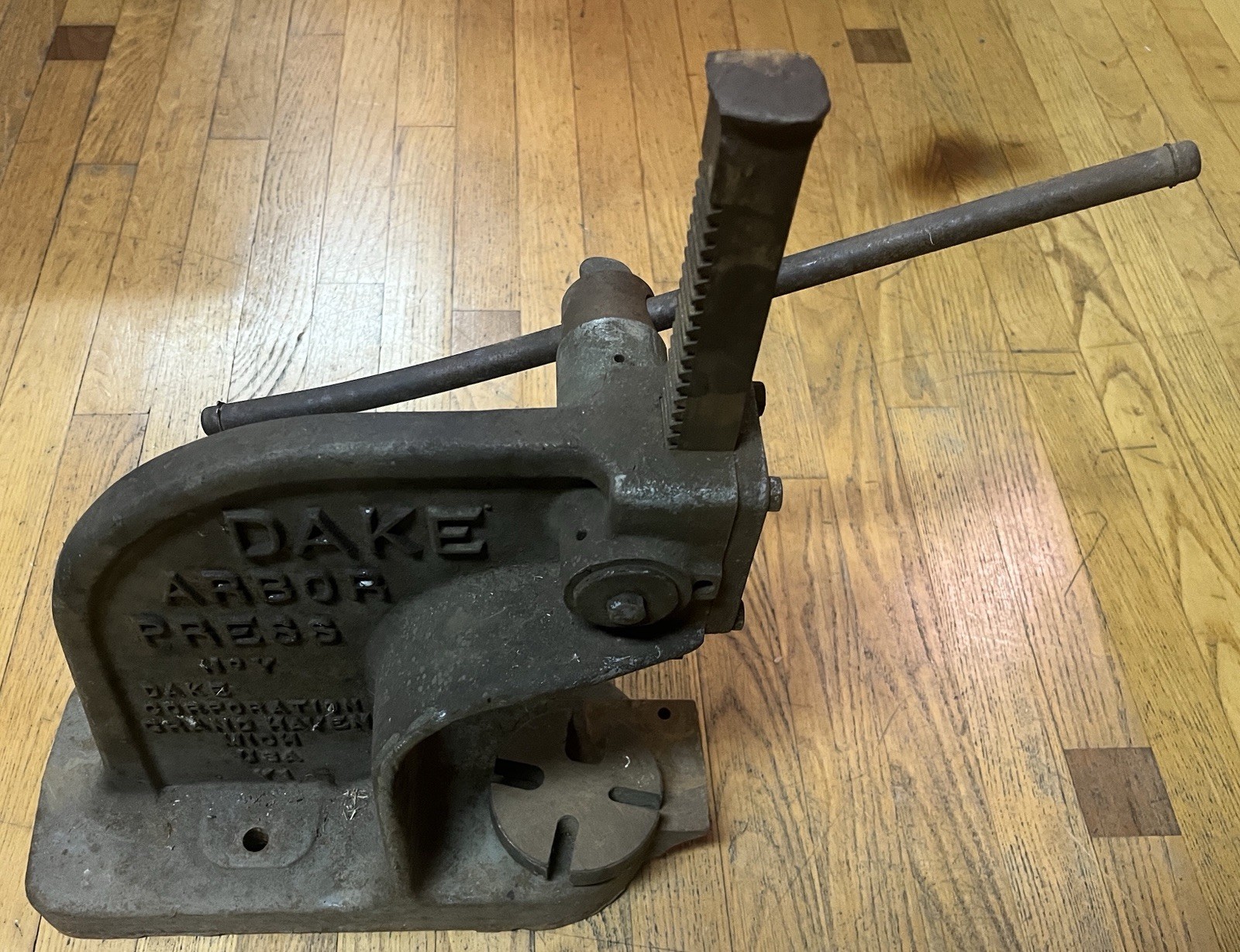 Dake Arbor Press No Y Cast Iron Manual Hand Press Tool Green Grand Haven USA