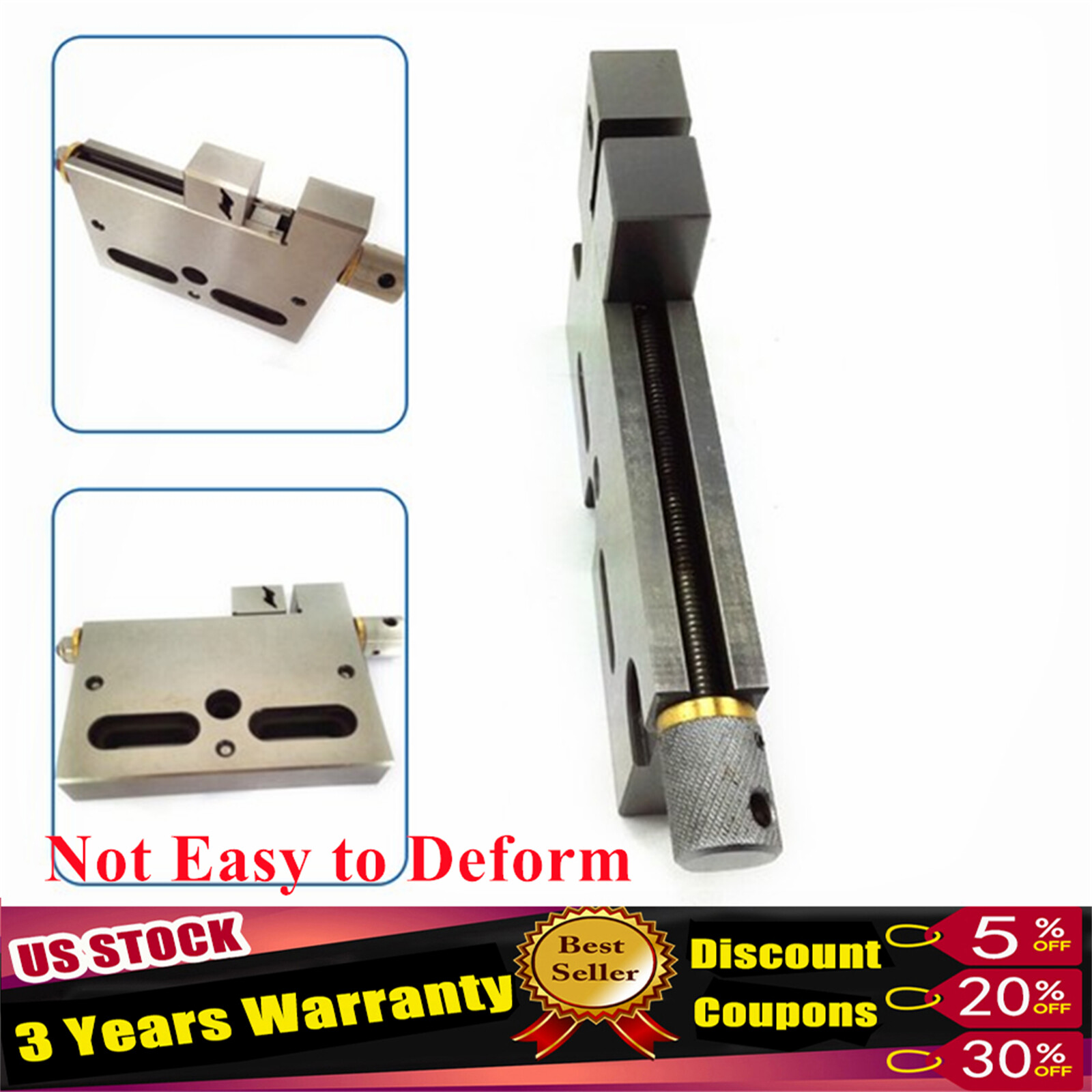 Stainless Steel 4″ Wire EDM Vise High Precision 100mm CNC Jaw Opening Clamp Tool