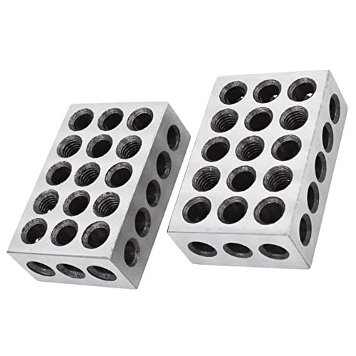 Precision 1″ x 2″ x 3″ Parallel Blocks – 5 Matched Pairs, 23 Holes, 0.0002″ Accu