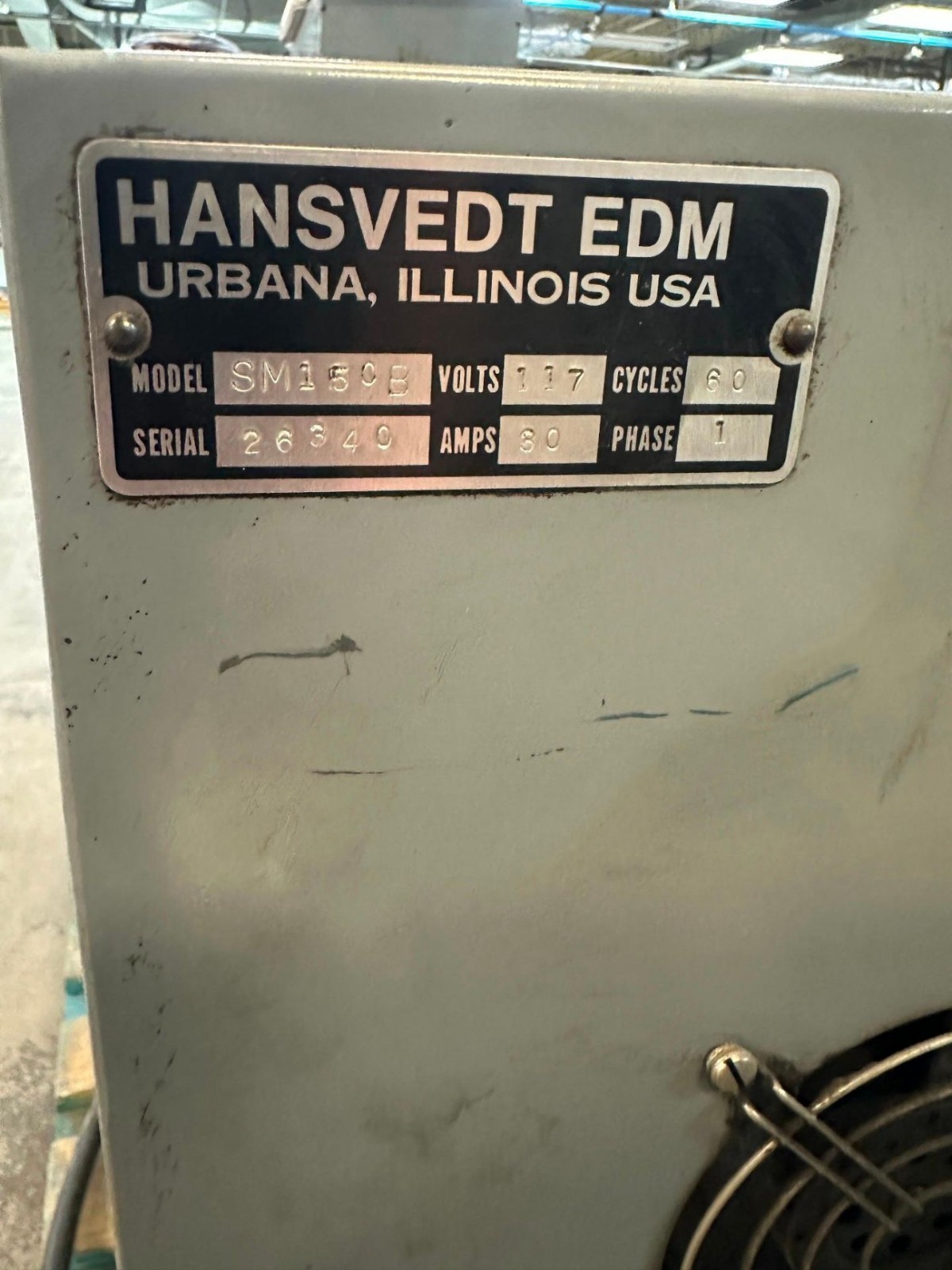 Hansvedt SM-150B Die Sinker EDM 30 AMP #D03526 Single Phase Machine *CHEAP SHIP!