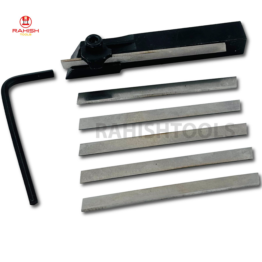 8mm Mini Parting Tool Cut Off Holder With 6 Pcs HSS Blades For Mini Lathe USA