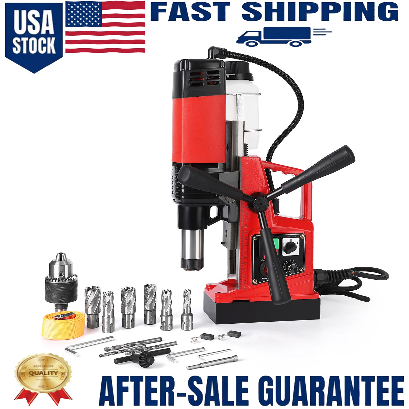 Heavy Duty Magnetic Drill Press 1400W, 2” Max Diameter, 810RPM Adjustable Speed