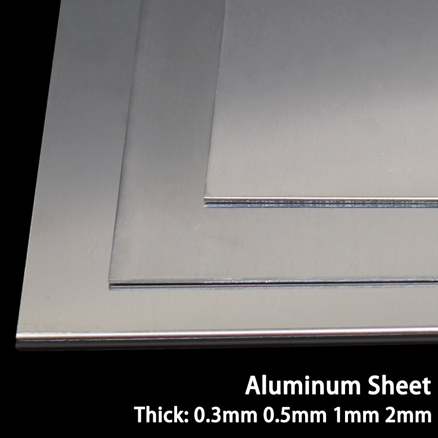 Aluminum Sheet Metal Flat Plate DIY Multiple Sizes 0.3mm 0.5mm 1mm 2mm Thickness