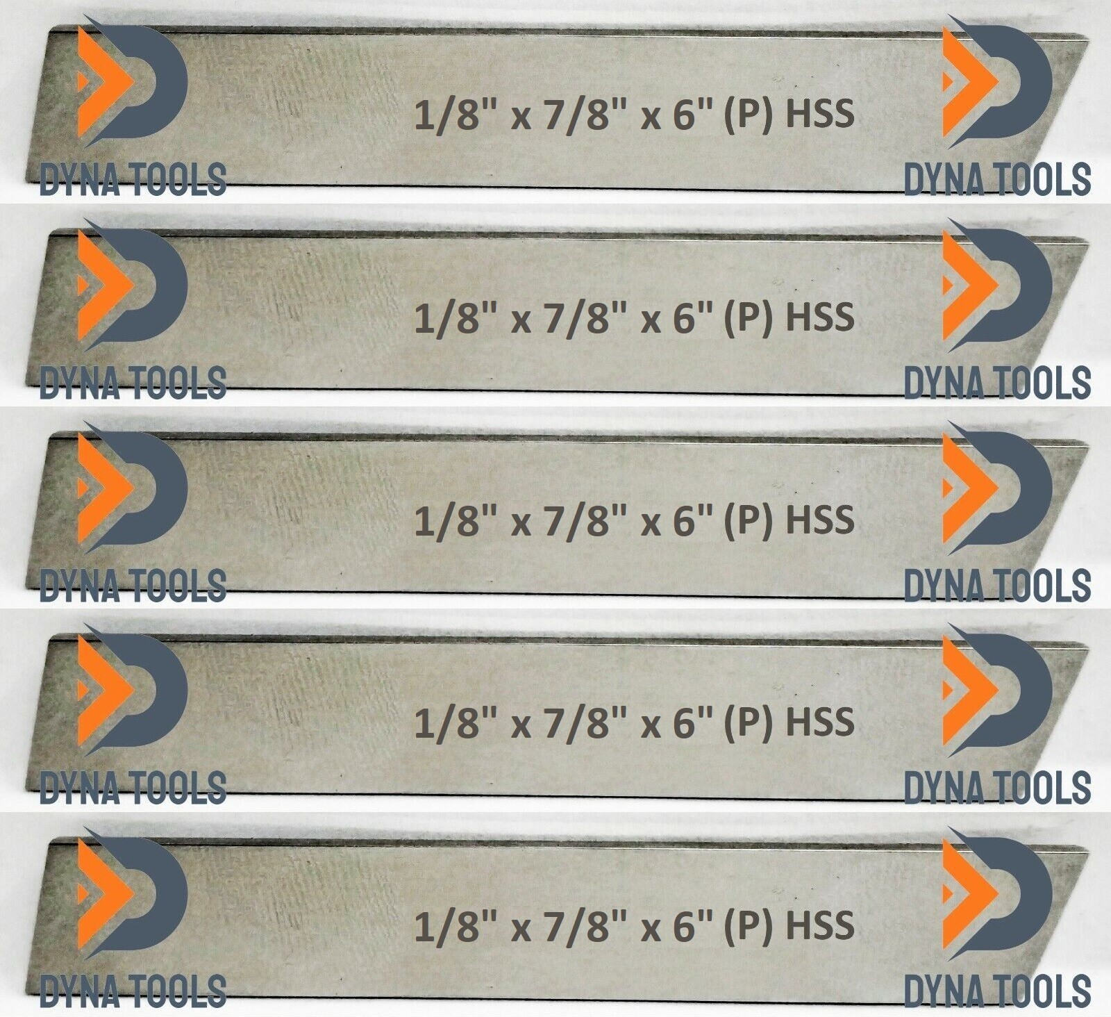 5x Cut Off Blade (1/8″ x 7/8″ x 6″) M2 Grade HSS Hardened & Ground Parting Tool