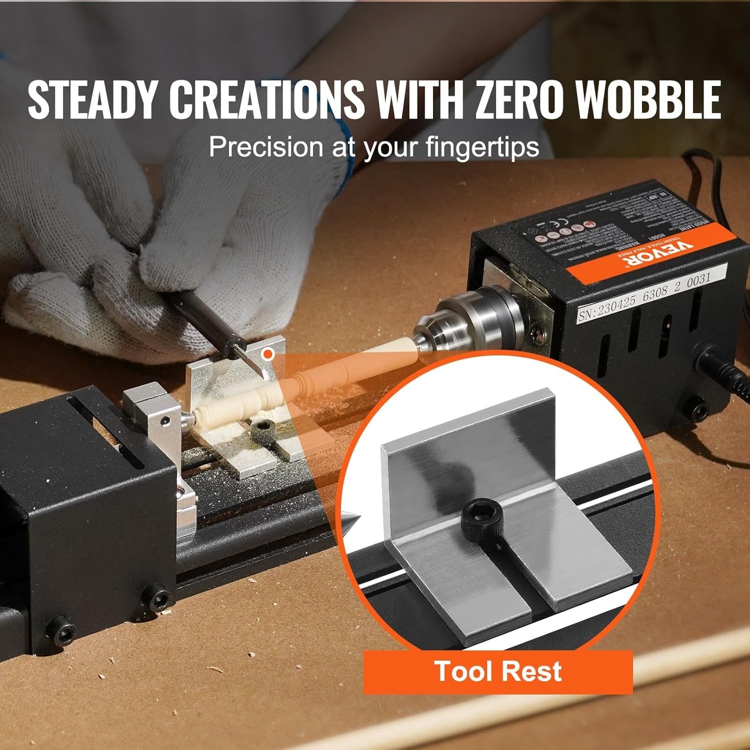 Lightweight Mini Lathe 2.76” x 6.3” with 7 Speed Options for Precision Cutting