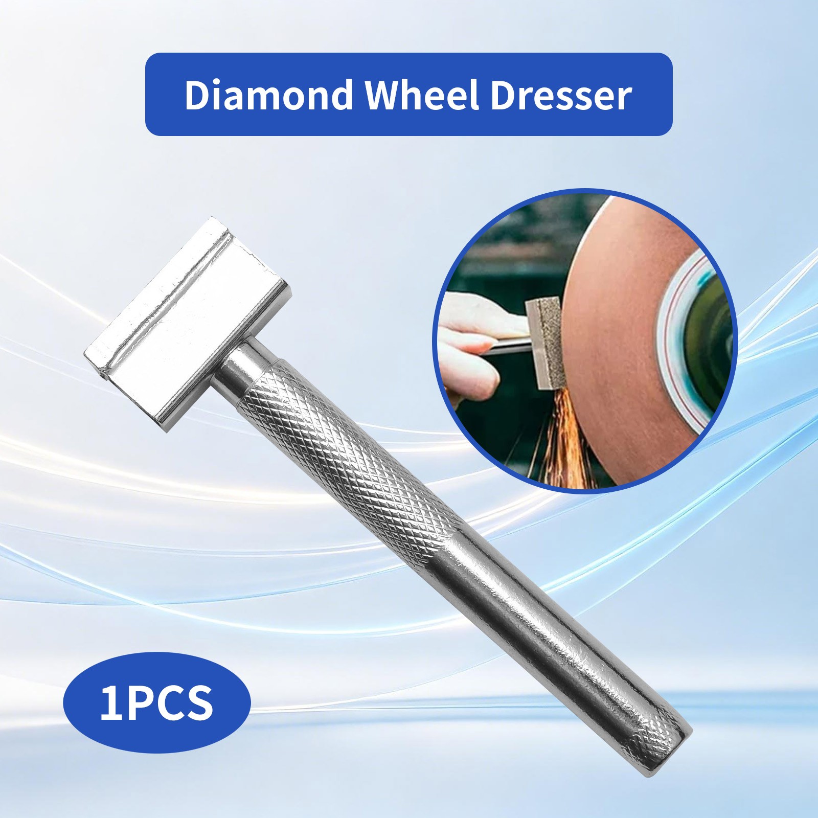 Durable T-Type Diamond Grinding Wheel Dresser with Non-Slip Knurled Handle Grip