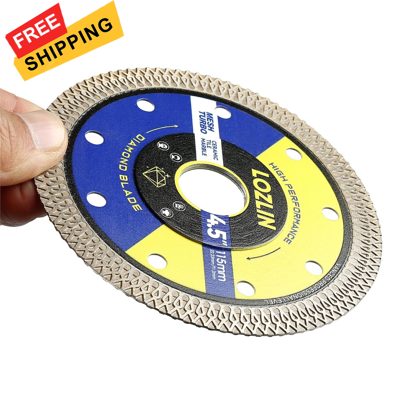 LOZLIN 4.5 Inch 3Pcs Diamond Saw Blades, Angle inches, Black And Blue