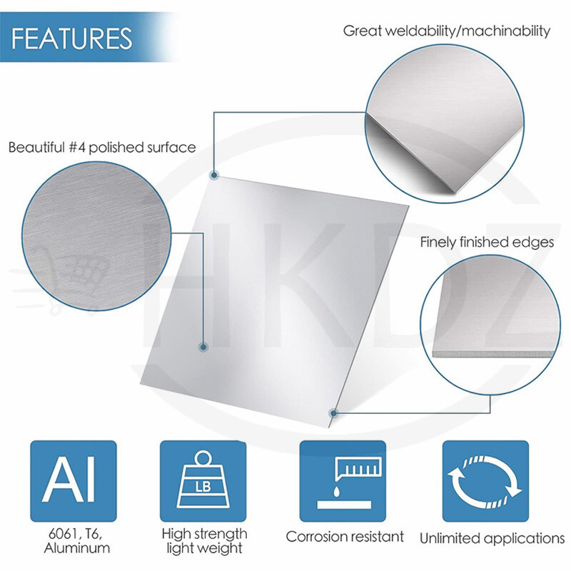 Aluminium Sheet Flat Plate Thick 1mm- 6mm Multiple Sizes Available 6061T6 Grades