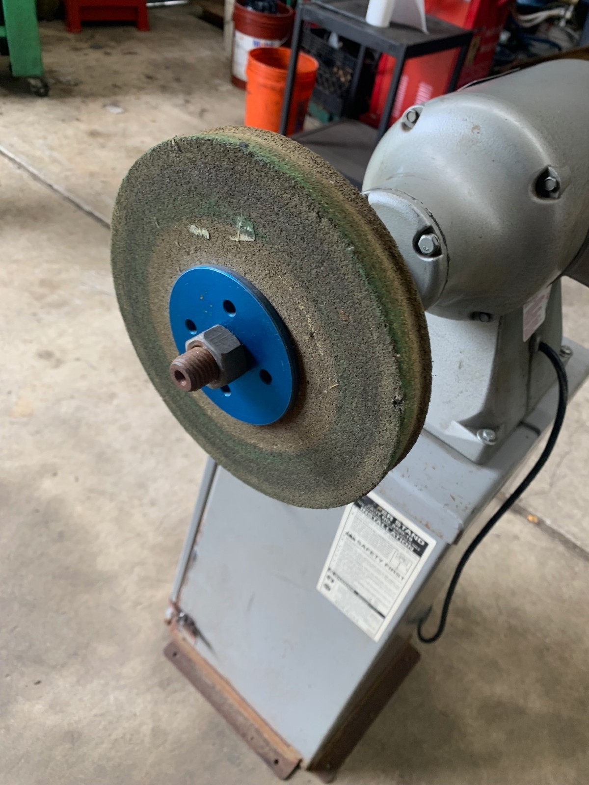 Baldor Buffer with stand and storage .75/.5 hp at 1800/3600 rpm