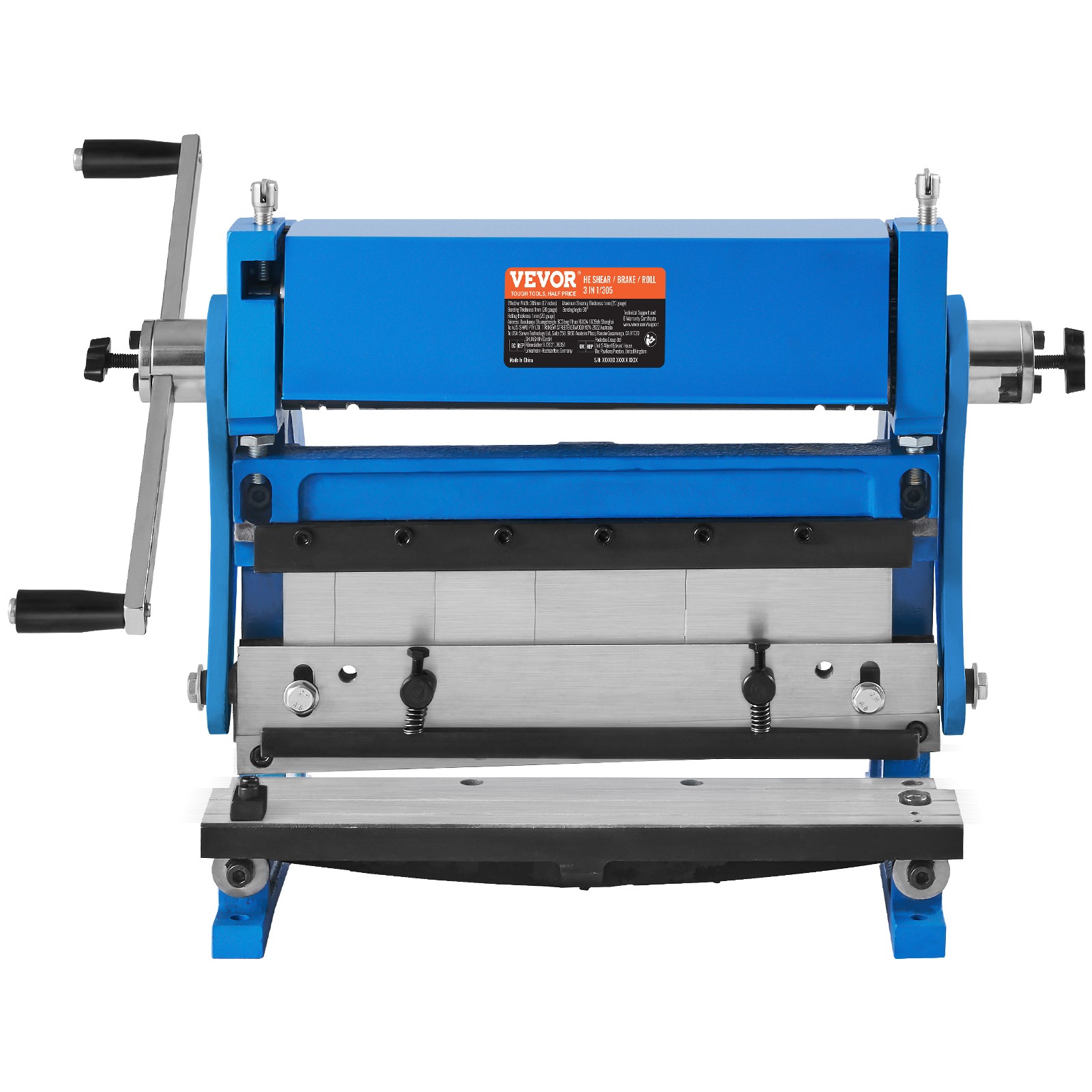 VEVOR 12-In Sheet Metal Shear 3-In-1 Combination Shear Brake Roll Machine 20 GA