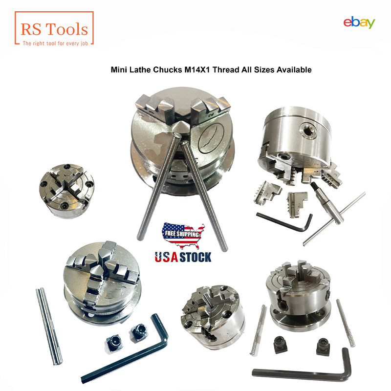 Mini Lathe Chucks M14X1 Thread All Sizes Available USA RSTOOLS