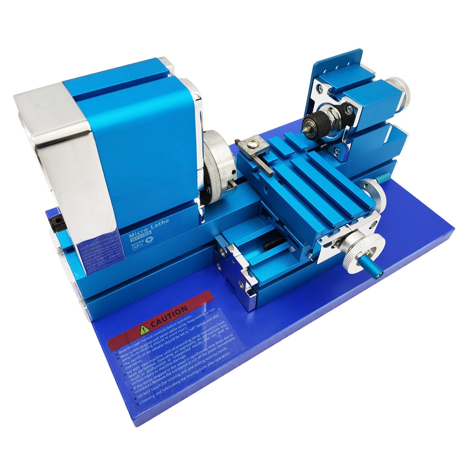 100-240V Mini Metal Lathe Machine for Woodwork,Soft Metals,Plexiglass,Plastic