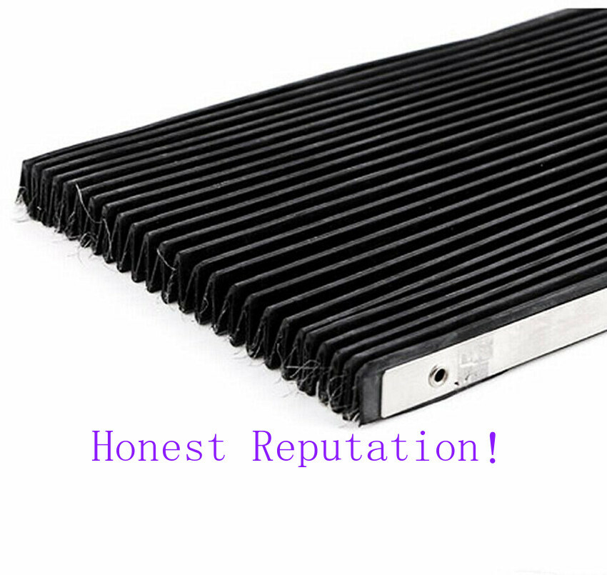 1pc CNC Milling Machine Part Accordion Type & Retractable Way Black Rubber Cover