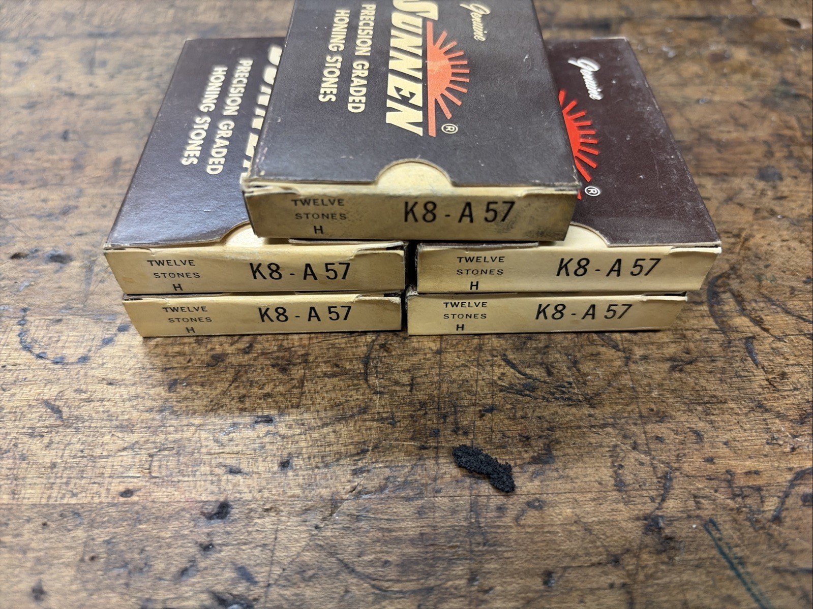 Sunnen K8-A57 Honing Stones 5 Boxes 12 Stones Per Box New Old Stock