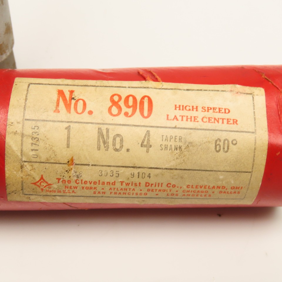 Cleveland Twist Drill No. 890 No. 4 Lathe Dead Center 60° Taper Shank