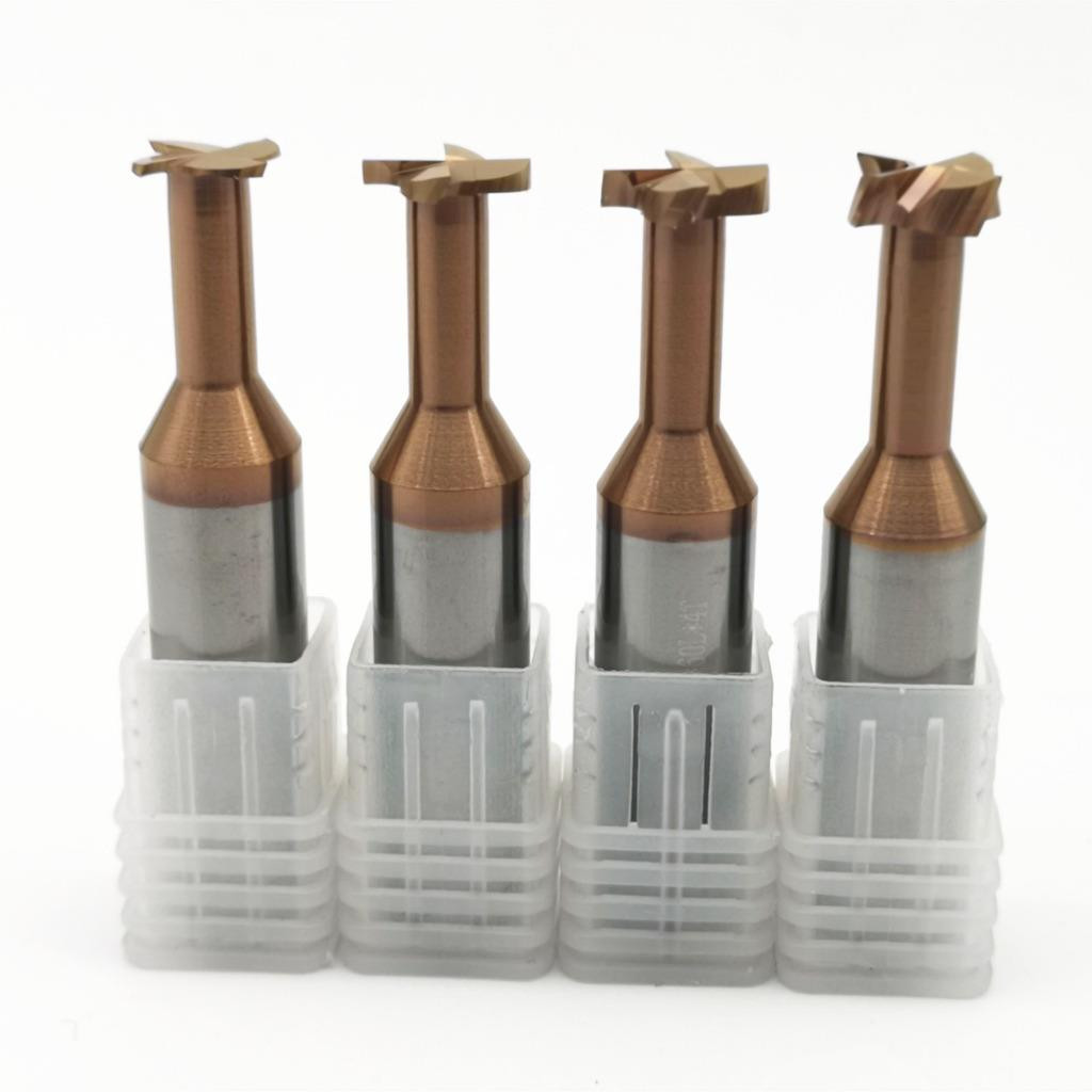 HRC60 TiCN Coated T Slot Keyseat End Milling Cutter Solid Carbide 3mm-12mm