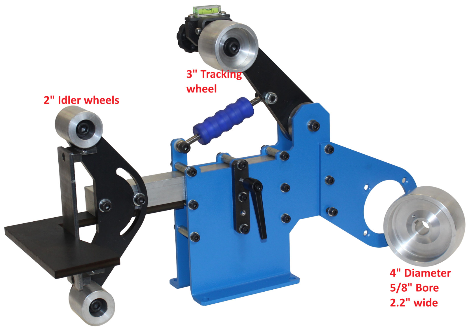 2×72 Belt Grinder – Complete with All Aluminium CNC machined Wheels – No Motor