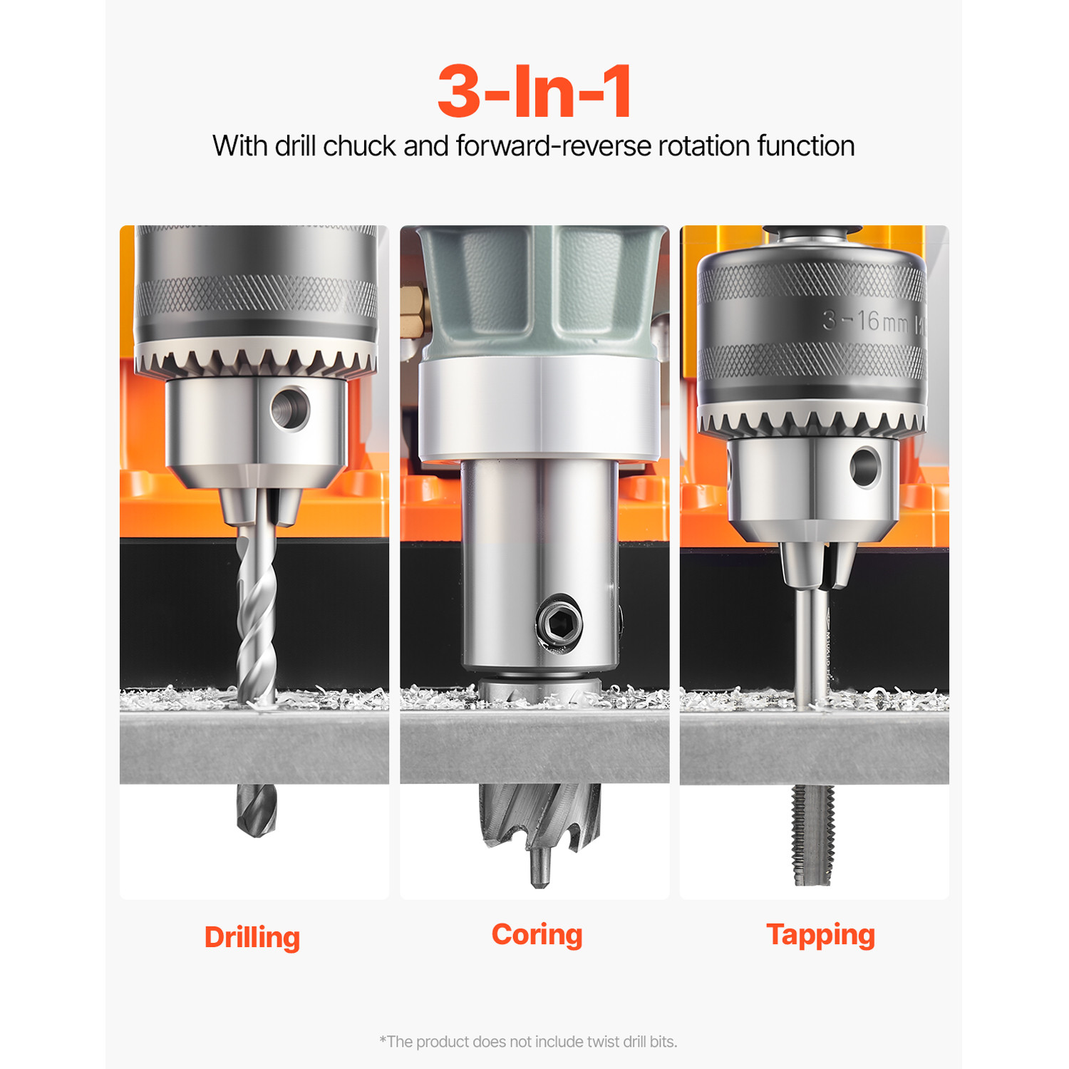 Magnetic Drill 1450W 12500N Portable Mag Drill Press 800RPM