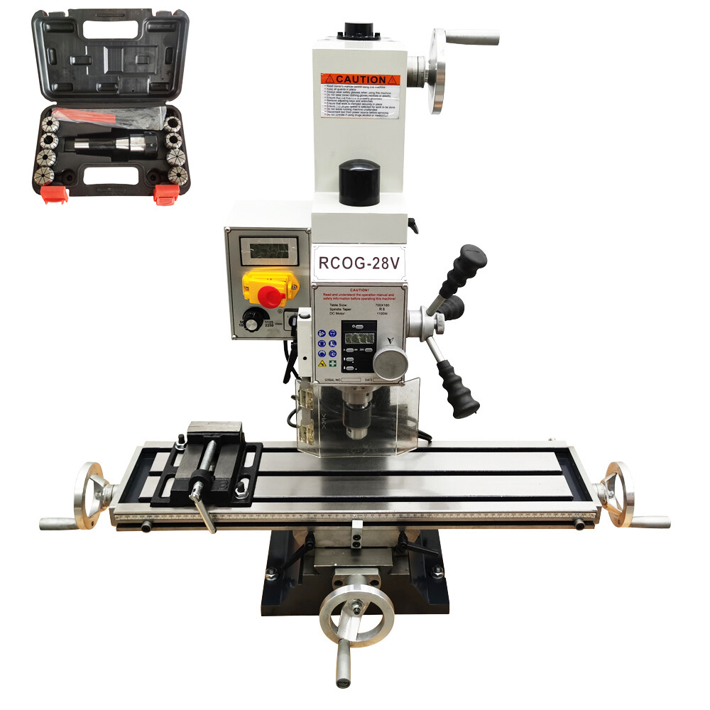 RCOG-28V Miniature Drilling and Milling Lathe Taper R8 110V 60Hz Brushless Motor
