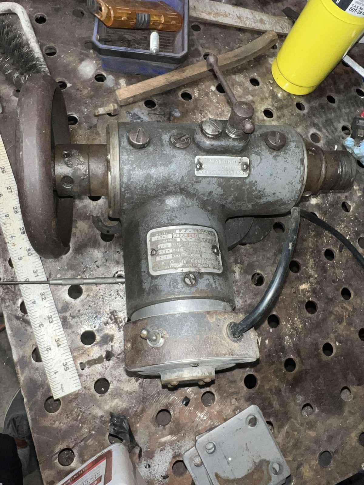 KO Lee B743 Motorized Workhead for tool cutter / grinder slow speed WORKING