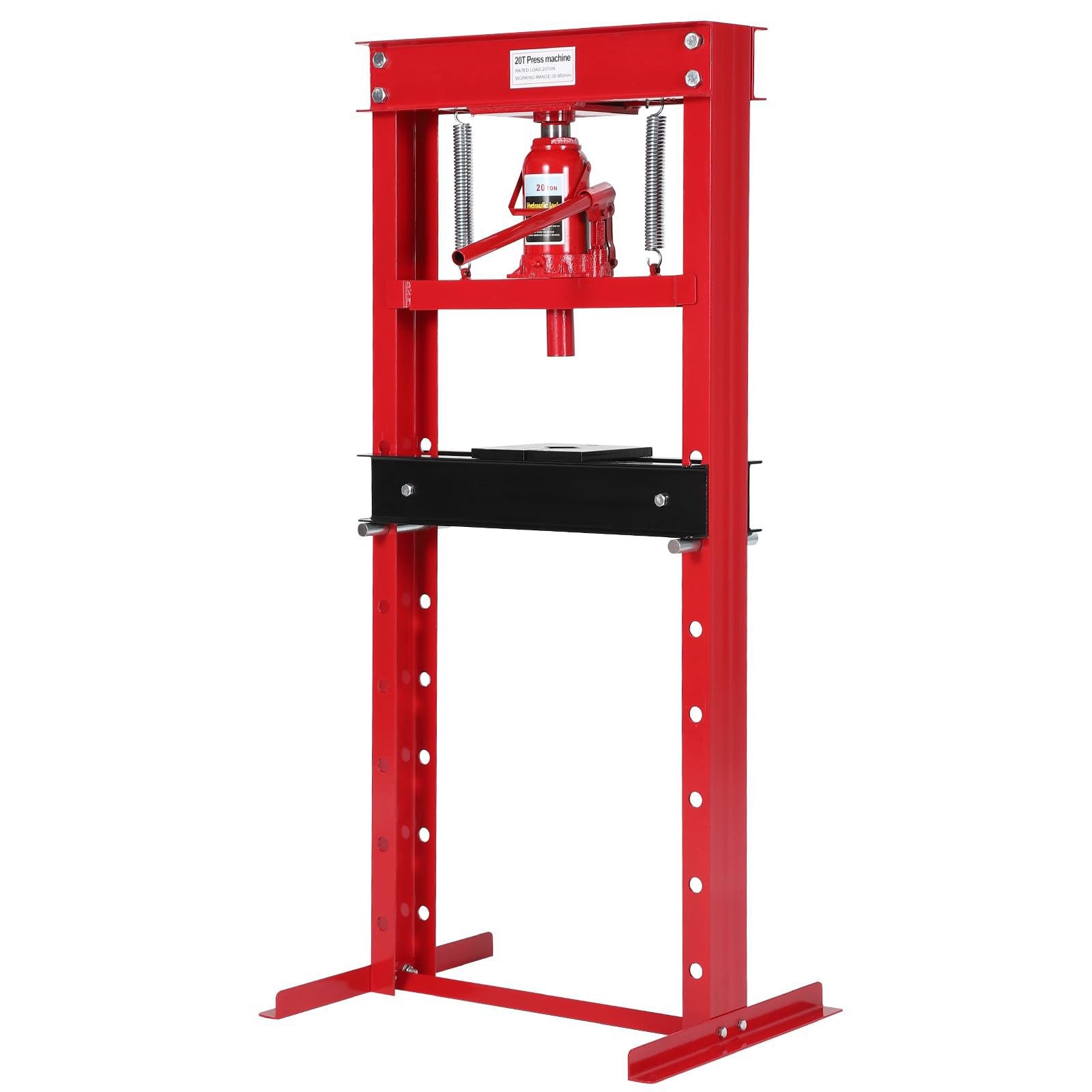 Hydraulic Press 20 Ton Hydraulic Shop Press H-Frame Garage Floor Adjustable Shop
