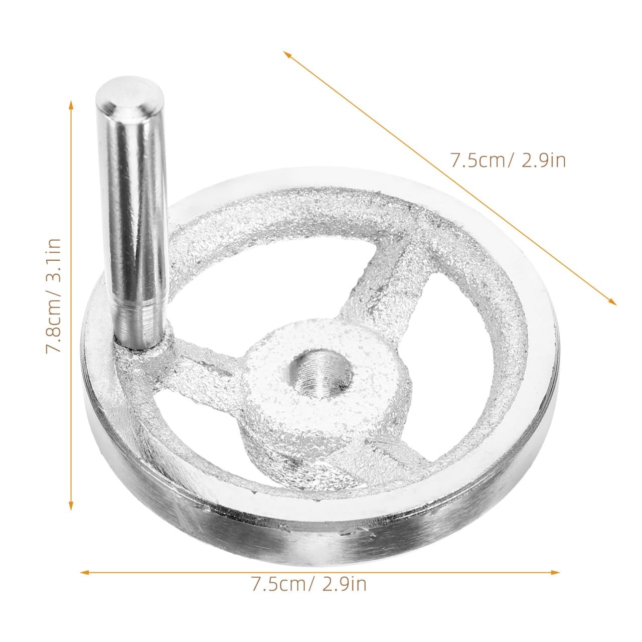 Cast Iron Handwheel Chrome Plating Square Edge Crank Handle 3.07×2.95×2.95 In