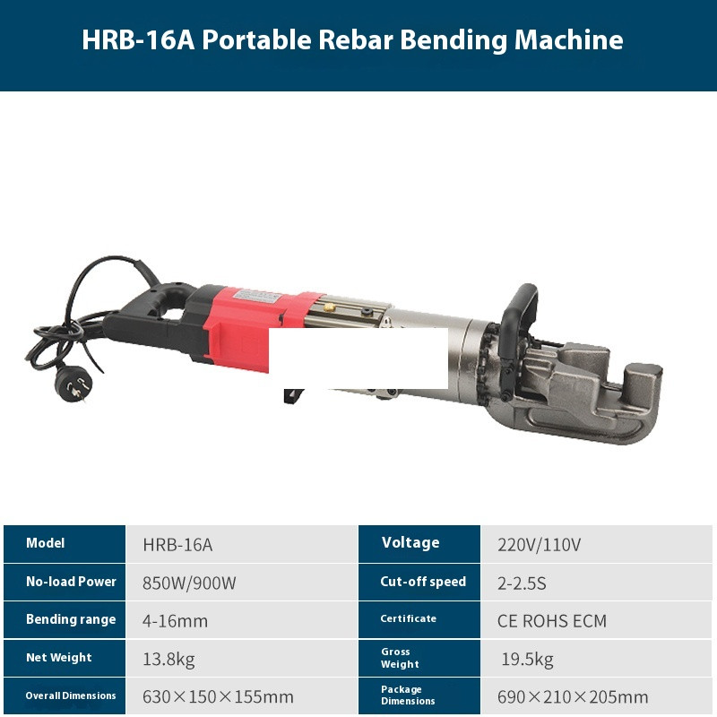 Electric Portable Handheld Hydraulic Rebar Bending and Straightening Machine