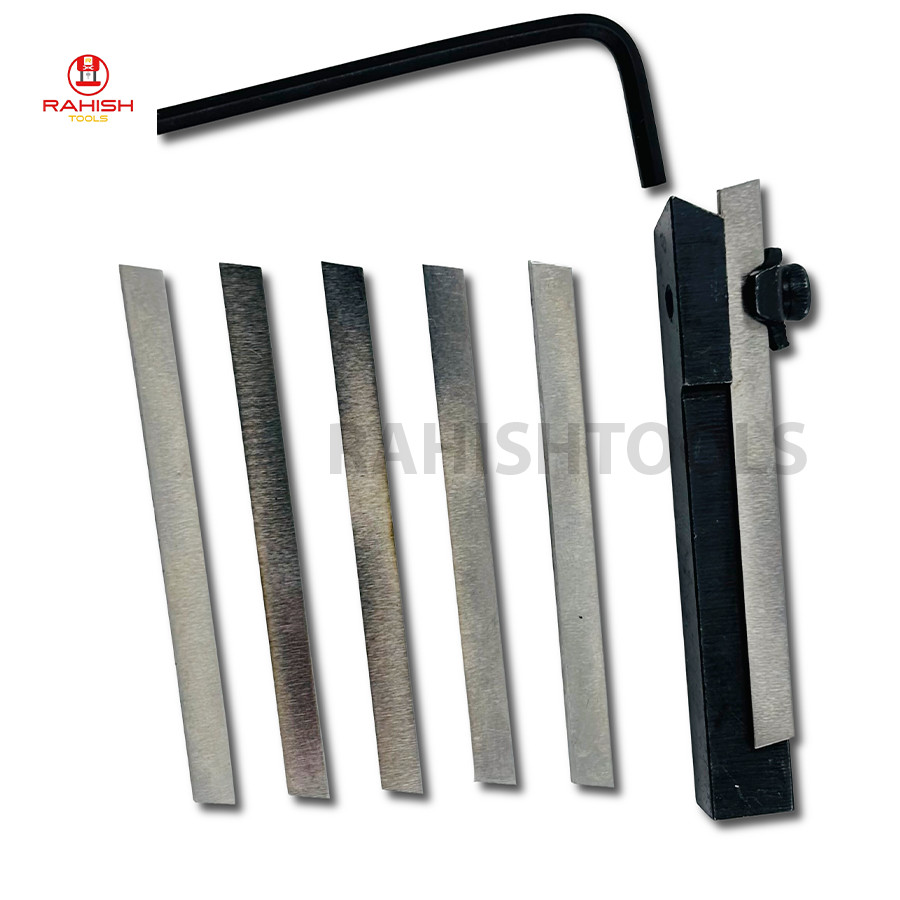 8mm Mini Parting Tool Cut Off Holder With 6 Pcs HSS Blades For Mini Lathe USA