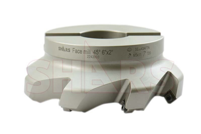 Shars CNC 6″ 45° Indexable Face Mill SEHT 43 Insert 8 Flutes NEW R[