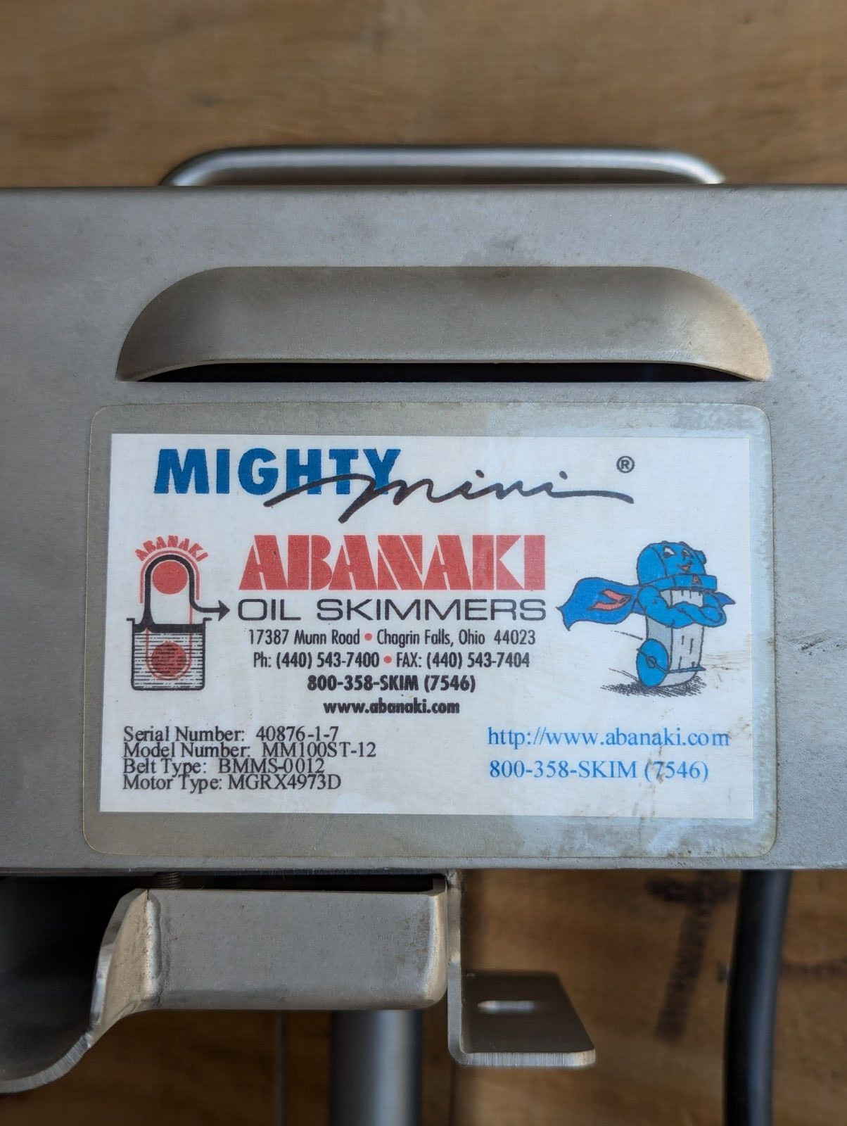 Abanaki MM100ST-12 Stainless Steel Mighty-Mini Oil Skimmer w/ Timer 12″ 115V