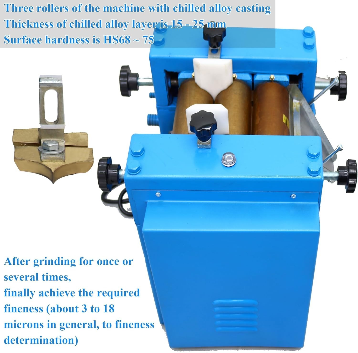 110V Lab Three Roll Mill Grinder with Alloy Steel Roller, lab Grinding Machine