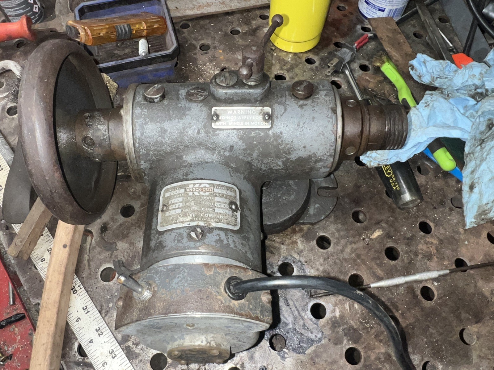 KO Lee B743 Motorized Workhead for tool cutter / grinder slow speed WORKING