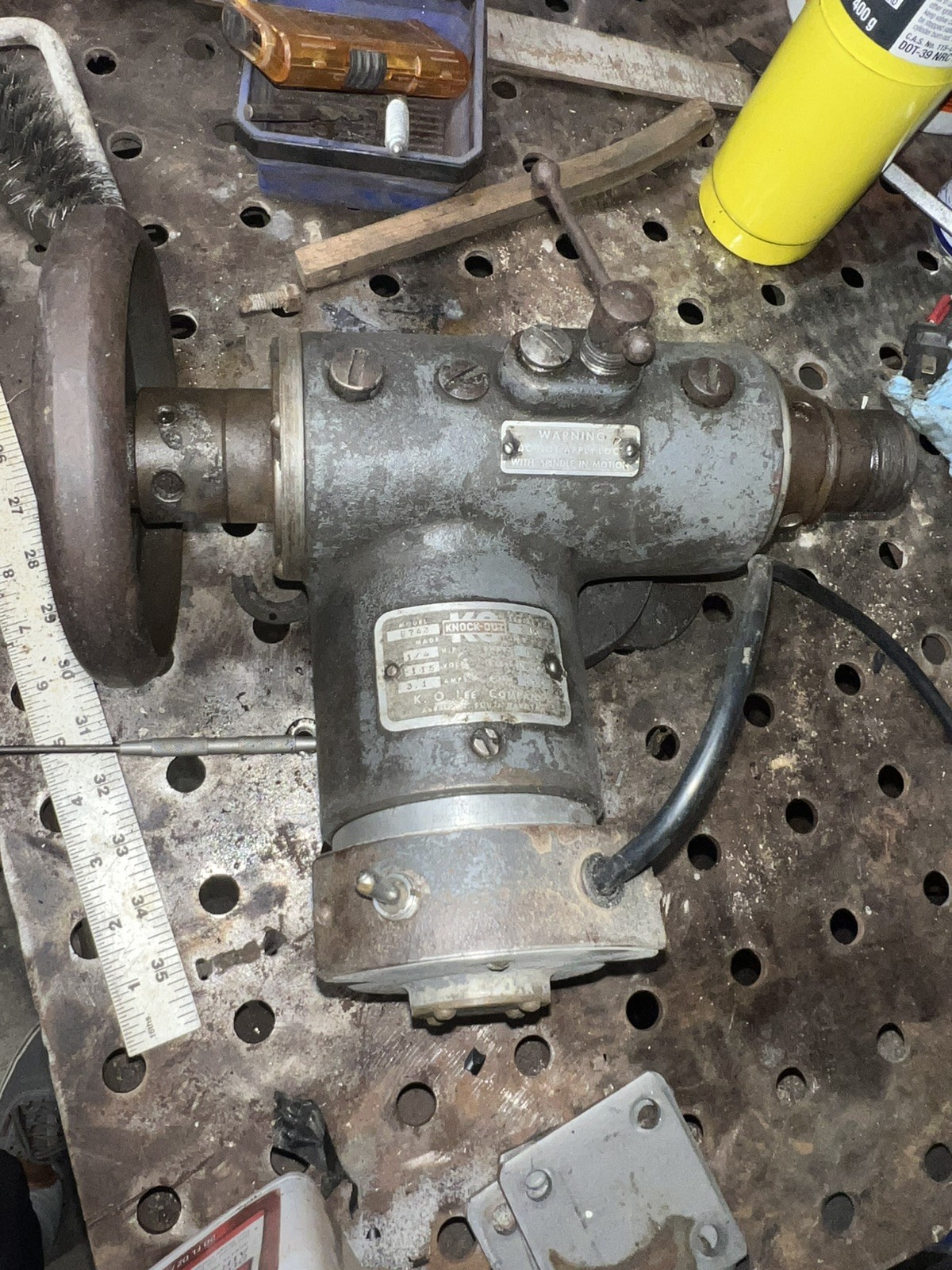 KO Lee B743 Motorized Workhead for tool cutter / grinder slow speed WORKING