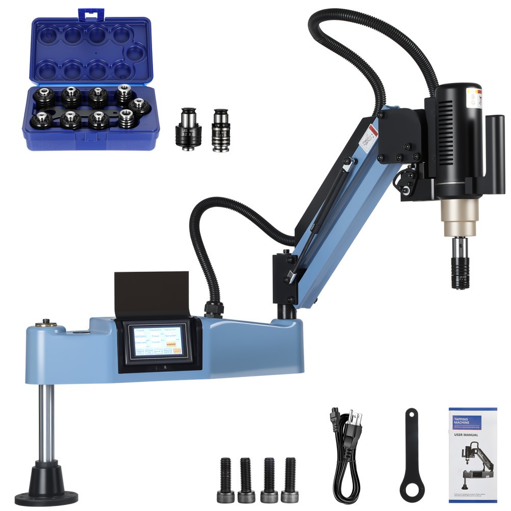 M3-M16 Universal Touch Screen Electric Tapping Machine 110V 600W w/ 9pcs Collets