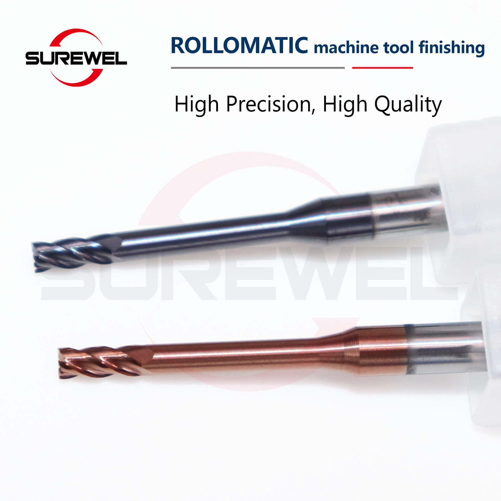 4 Flute Long Neck Corner Radius Micro End Mill CNC Machining Carbide Cutter R0.1