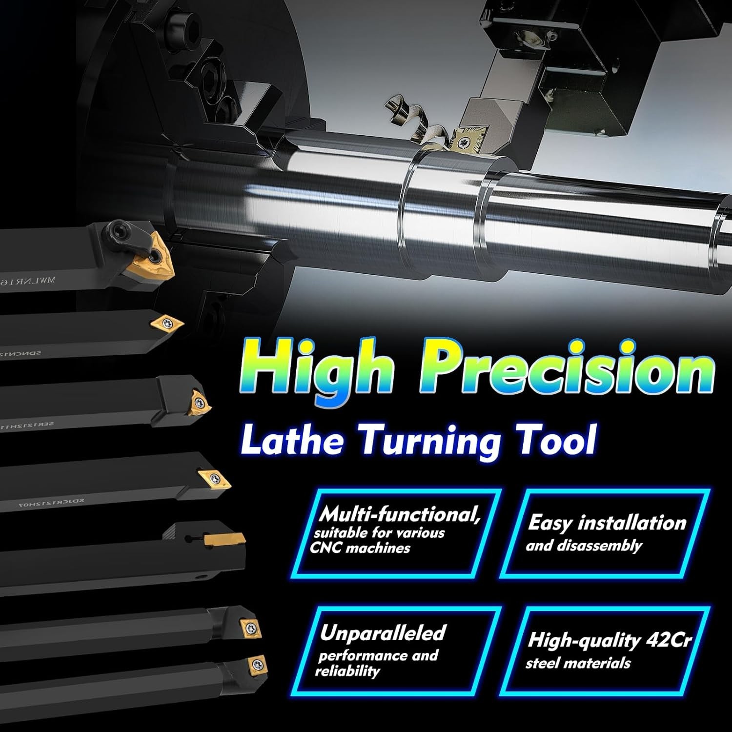 21-Piece Indexable Lathe Turning Tool Kit – Ultimate Precision & Versatility