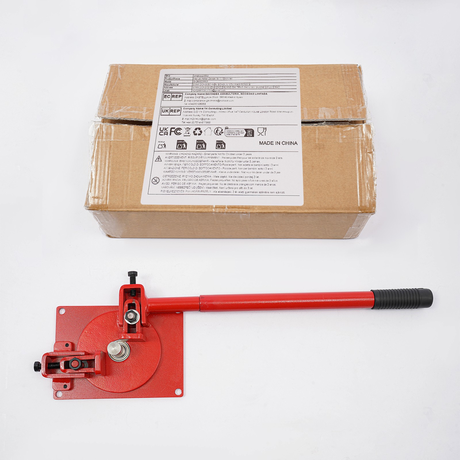 Manual Rebar Bender, Red Rebar Bending Machine for Steel,Copper,Aluminum,Iron