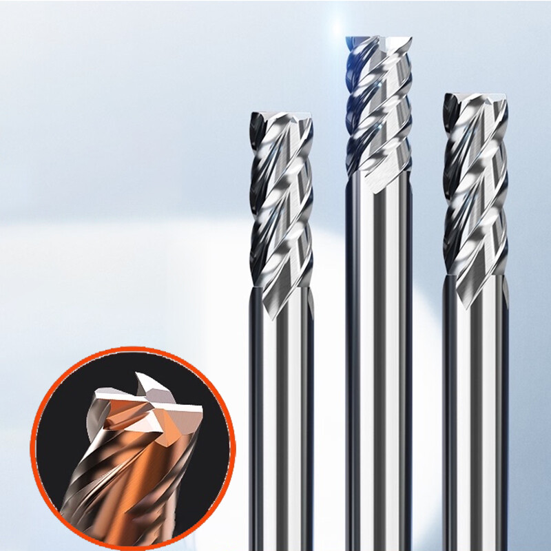 HRC75 Ceramic End Mill Solid 2/4 Flutes Spiral Milling Cutter Bits Face Ø 1-16mm