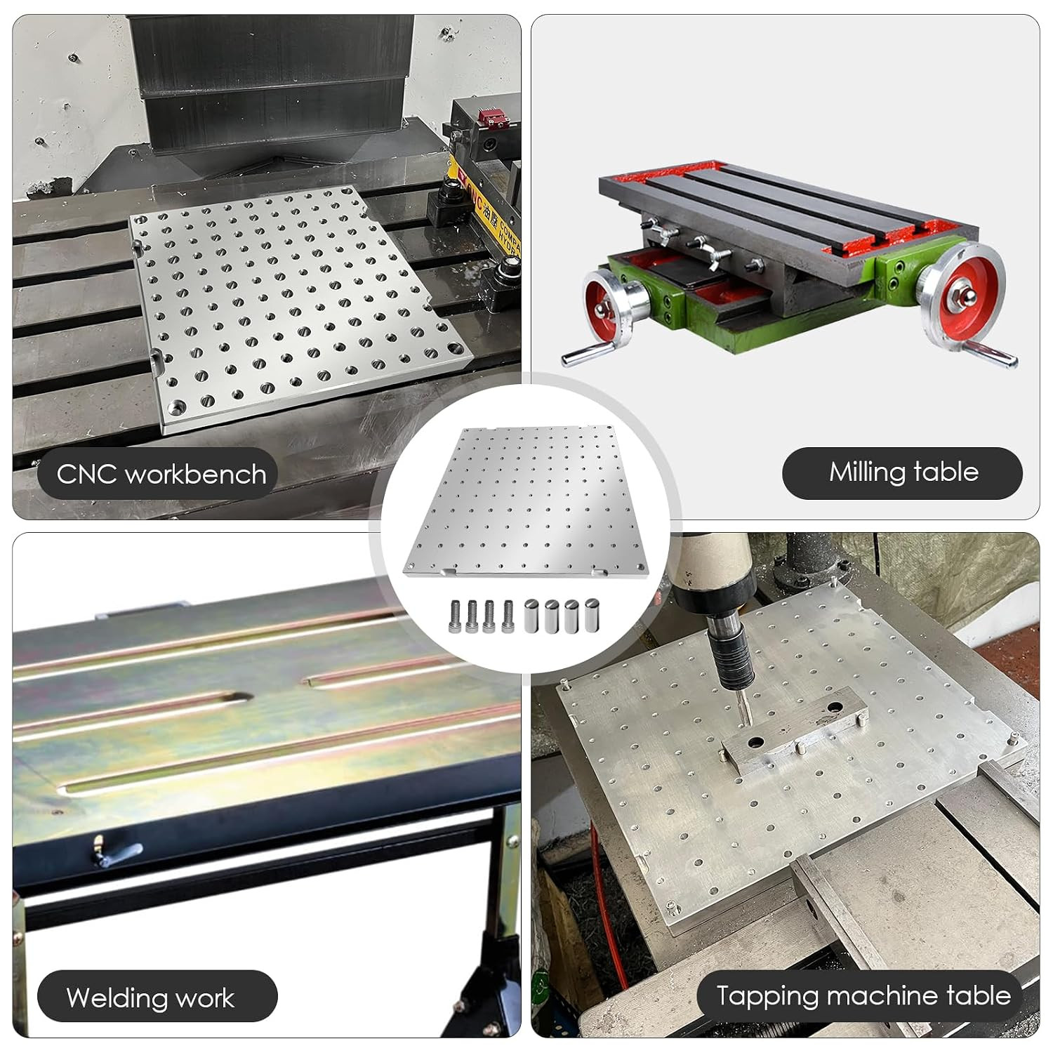 10″X10″X0.8″ Aluminum 6061 Fixture Plate Jig Custom CNC Machining Manufacturing