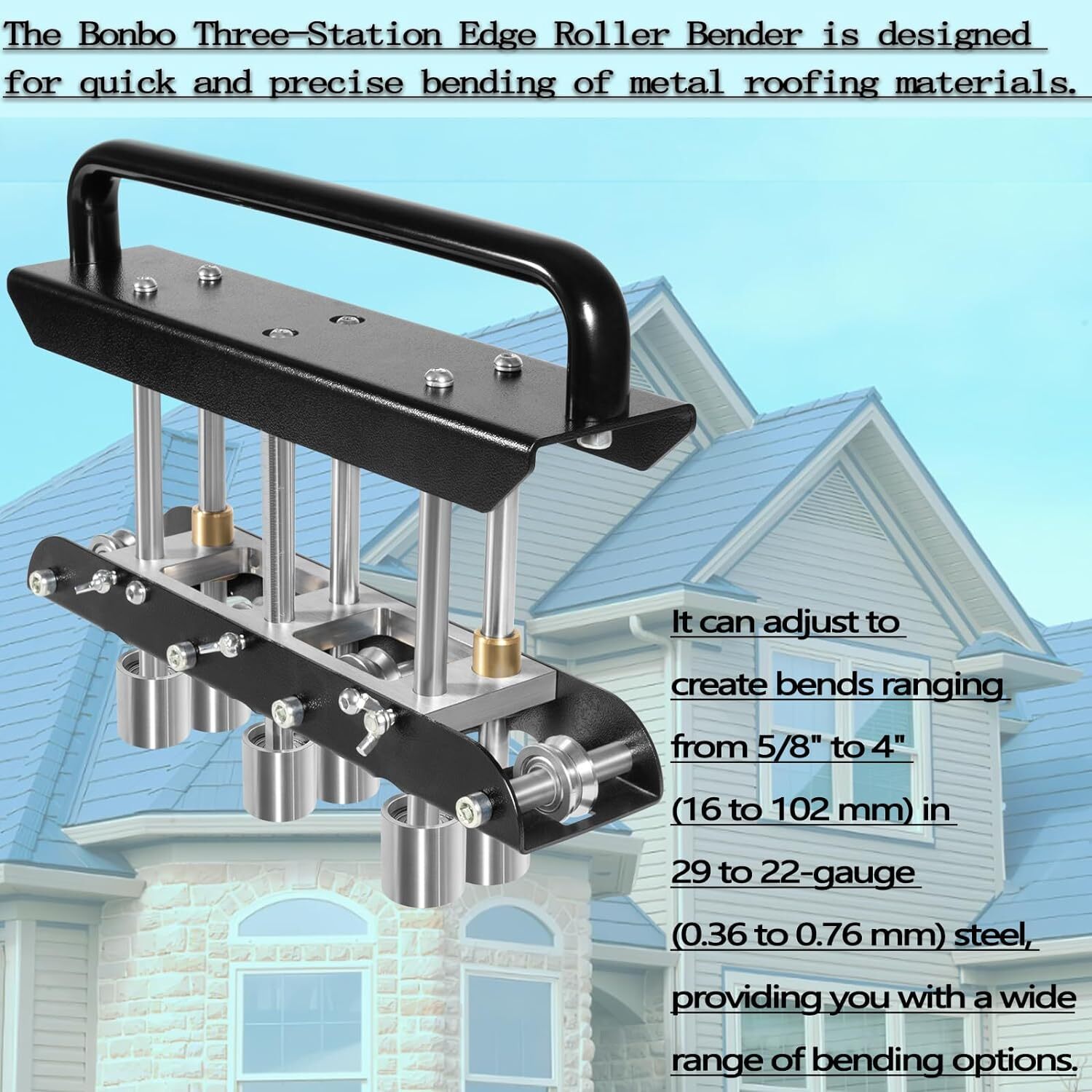 ER3 Three-Station Edge Roller 0-90° Making 5/8″ – 4″ Bends in 29-22-Gauge Steel