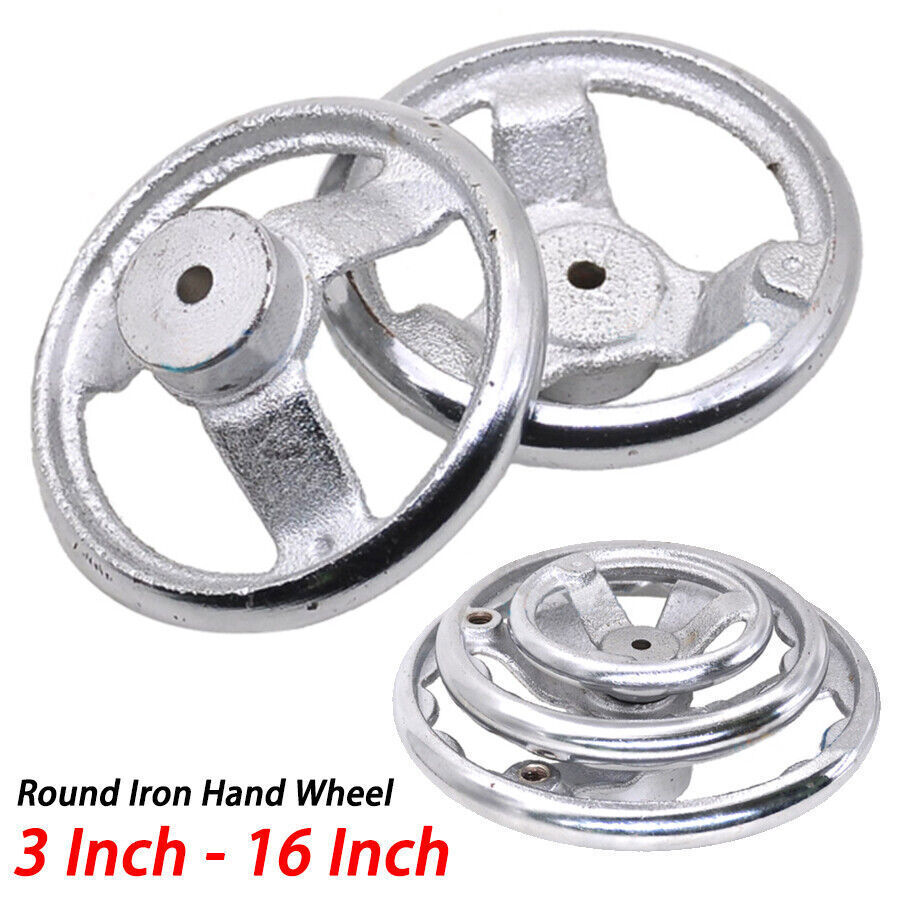 3″ – 16″ Round Iron Hand Wheel Chrome Plated Handwheel for Milling Machine Lathe