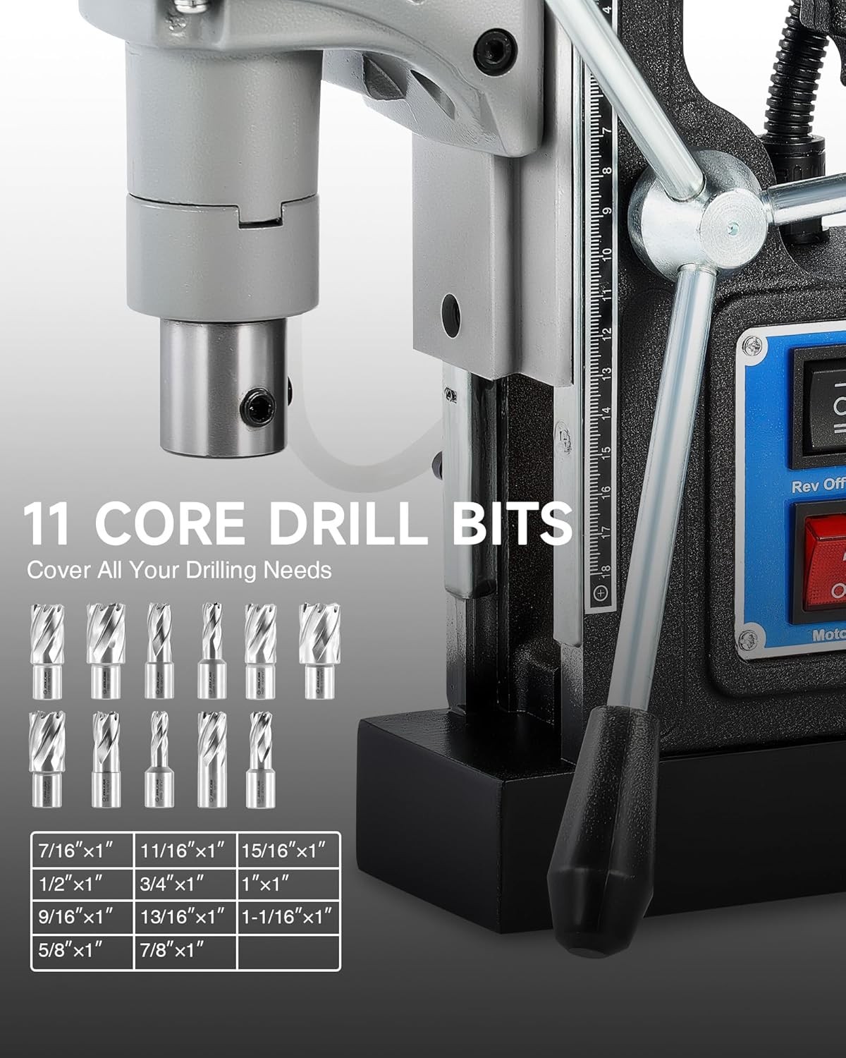 1550W Portable Mag Drill Press w/ Bit Set