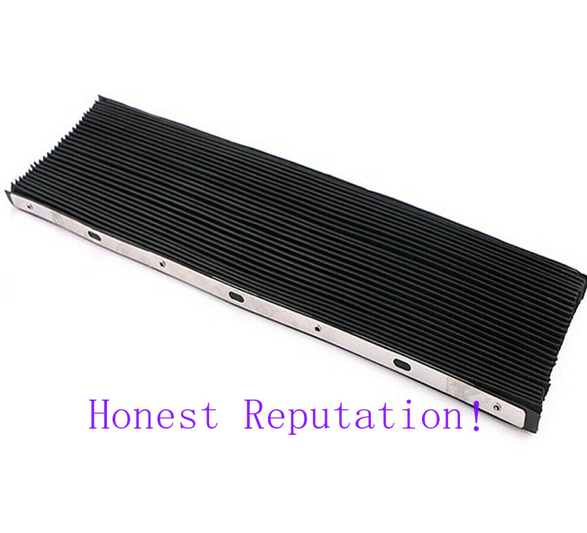 1pc CNC Milling Machine Part Accordion Type & Retractable Way Black Rubber Cover
