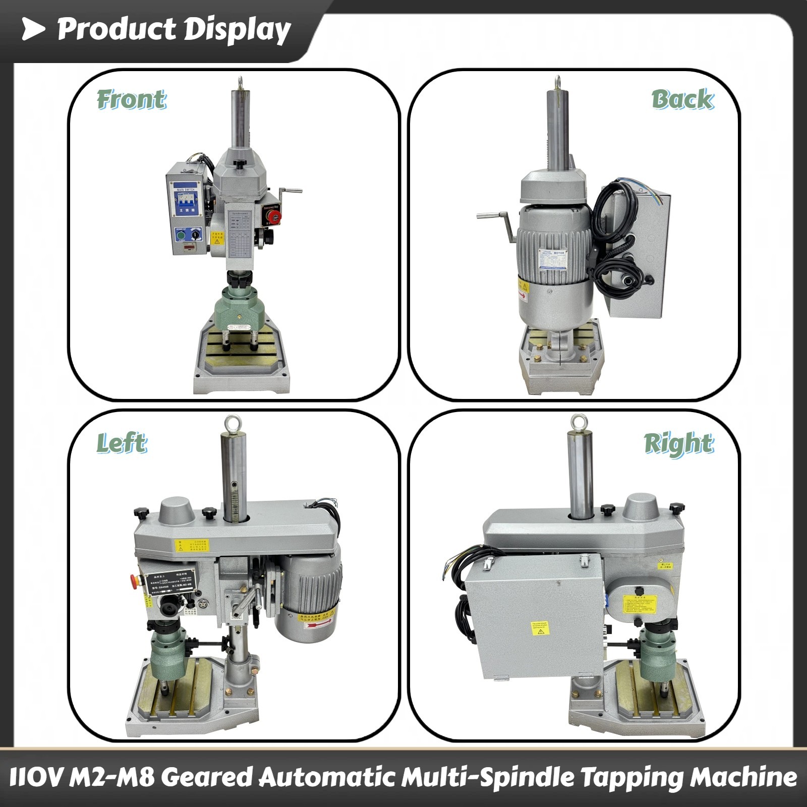 110V M2-M8 Geared Multi-Spindle Tapping Machine Automatic Double-Head Tapper