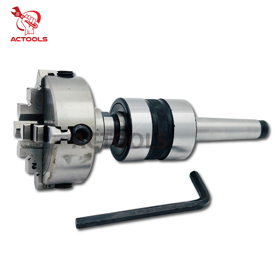 4 Jaw Inependent Lathe Chuck 2-3/4″ 70mm M14X1 MT2 Shank Revolving Center 2MT