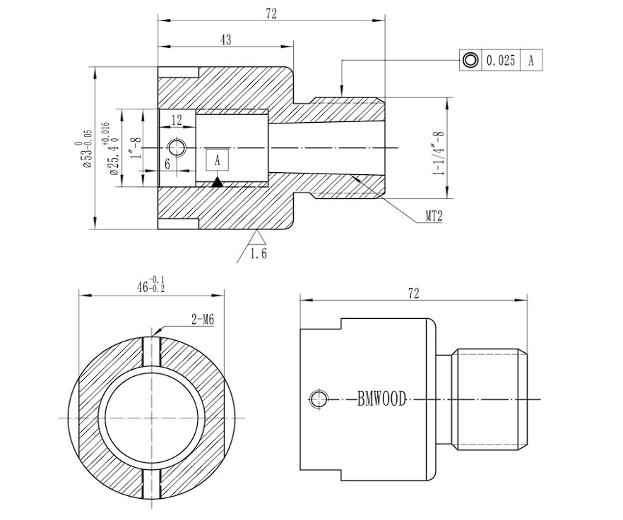 1×8 TPI Female to 1-1/4×8 TPI Male Lathe Spindle Adapter Fits Woodworking Headst